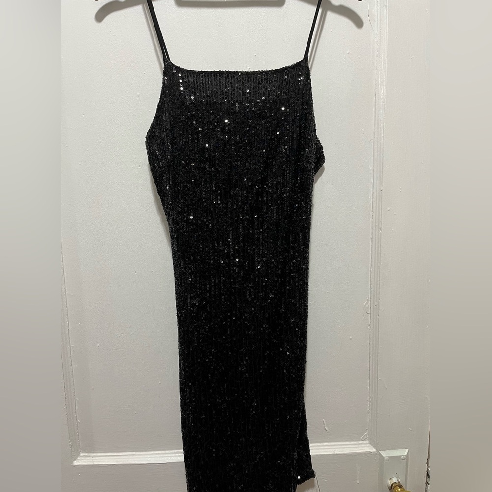 Love Culture Black Sequin Mini Dress